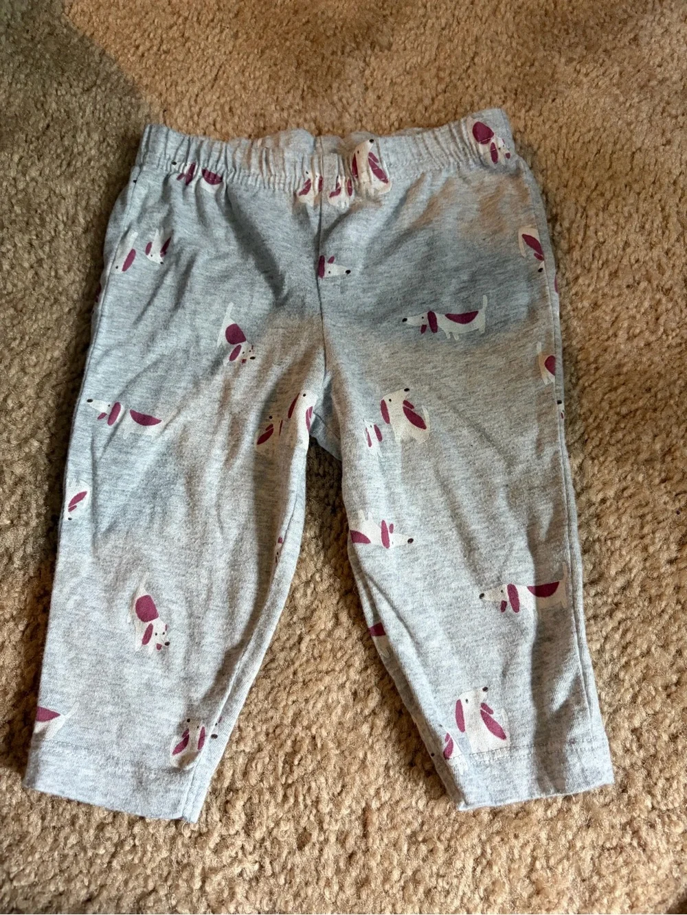Carter's Grey Leggings with Pink Dog Print